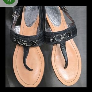Coach Black Leather Sandals EUC